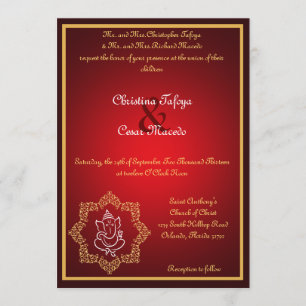 seigneur du faire-part de mariage 5x7 Ganesha/Spi