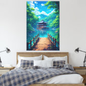 (Seijaku no Kohan) - Lakeside Serenity Canvas Afdruk (Insitu (Slaapkamer))