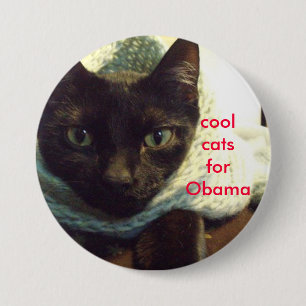 Seimei- Cool Cats for Obama Ronde Button 7,6 Cm