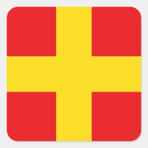 Sein Vlag Letter R (Romeo) Vierkante Sticker