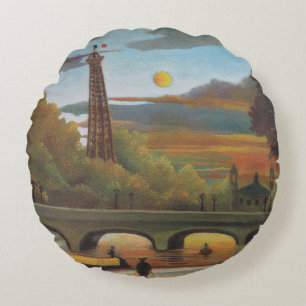 Seine en Eiffeltoren bij zonsondergang door Henri Rond Kussen