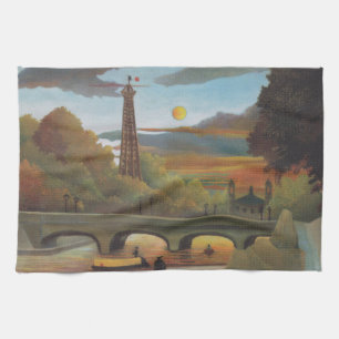 Seine en Eiffeltoren bij zonsondergang door Henri Theedoek