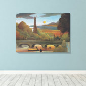 Seine- en Eiffeltoren op zonsondergang door Henri  Canvas Afdruk (Insitu (Houten vloer))