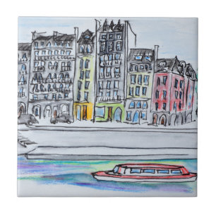 Seine rivier Ile Saint-Louis, Parijs Tegeltje