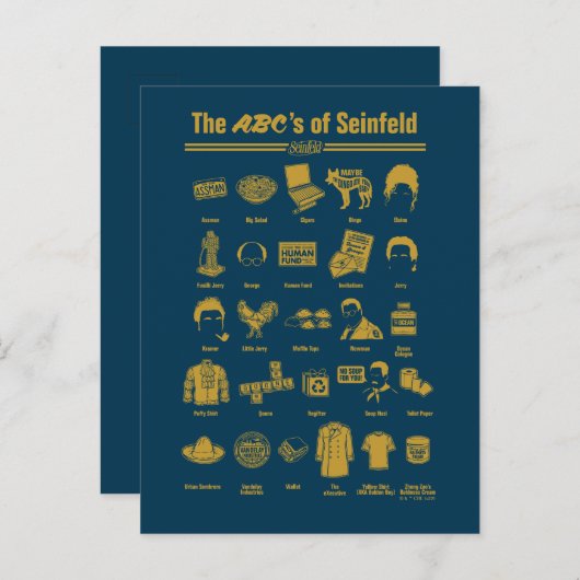 Seinfeld | ABC's van Seinfeld Infographic Briefkaart (Voorkant / Achterkant)