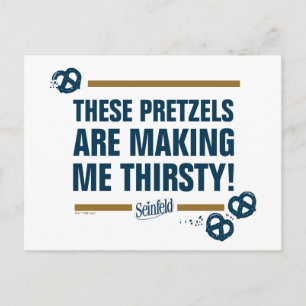 Seinfeld   "Deze pretzels" Typografie Grafisch Briefkaart