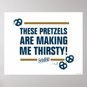 Seinfeld   "Deze pretzels" Typografie Grafisch Poster