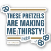 Seinfeld | "Deze pretzels" Typografie Grafisch Sticker (Voorkant)