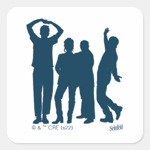 Seinfeld   Grafische groep Silhouette Vierkante Sticker