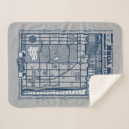 Seinfeld | Hot Spots of New York Map Sherpa Deken (Voorkant (horizontaal))