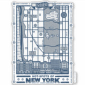 Seinfeld | Hot Spots of New York Map Sticker (Voorkant)