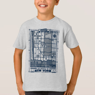 Seinfeld   Hot Spots of New York Map T-shirt