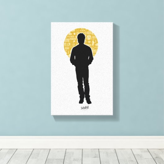 Seinfeld | Jerry Seinfeld Silhouette Canvas Afdruk (Insitu (Houten vloer))