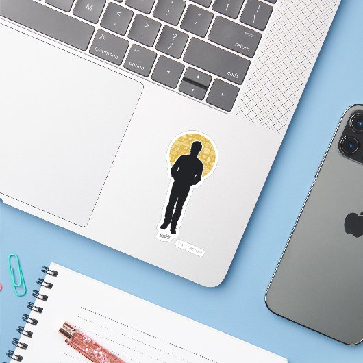 Seinfeld | Jerry Seinfeld Silhouette Sticker (Laptop met iPhone)