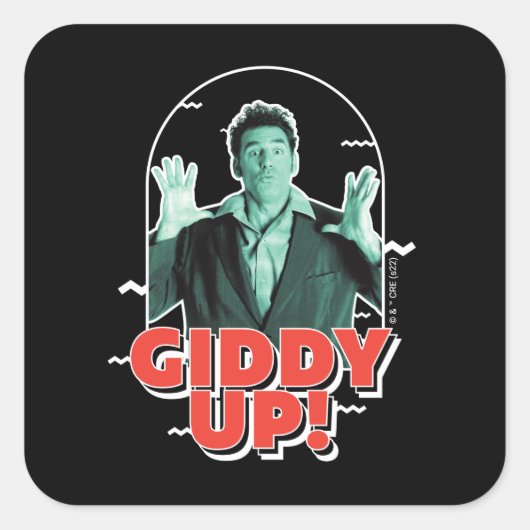 Seinfeld | Kramer - Giddy Up! Vierkante Sticker (Voorkant)