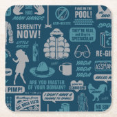 Seinfeld | Meme Pattern Vierkante Kartonnen Onderzetter (Voorkant)