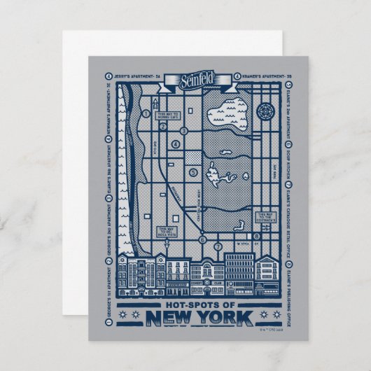 Seinfeld | Points chauds de la carte de New York (Devant / Derrière)