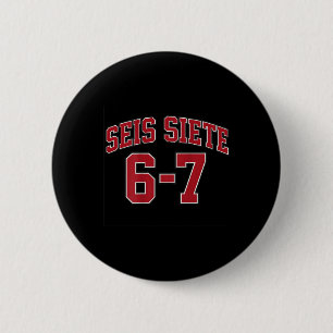 Seis Siete 67 In het Spaans Sport Jersey Stijl Mem Ronde Button 5,7 Cm