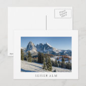 Seiser Alm paysage d'hiver blanc carte postale (Devant / Derrière)