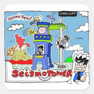 SeismoSquad SeismoTower-Sticker Vierkante Sticker