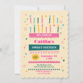 Seize bougies Invitation d'anniversaire (Devant)