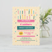 Seize bougies Invitation d'anniversaire (Debout devant)