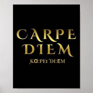 Seize Day Carpe Latin Diem Inspirerend quotes Poster
