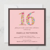 Seize de coeur doux 16 Invitation de fête (Devant)