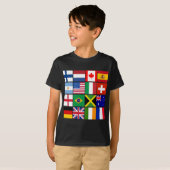 Seize drapeaux de beaucoup de T-shirts de nations, (Devant entier)