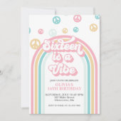 Seize est une Vibe Retro Summer Rainbow Invitation (Devant)
