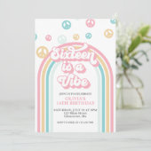Seize est une Vibe Retro Summer Rainbow Invitation (Debout devant)
