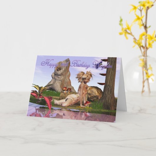 seize, seize ans Carte fille (Fleur jaune)