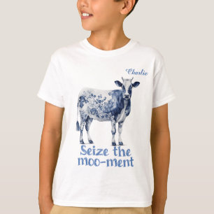 "Seize the Moo-ment" Custom Boy's T-shirt