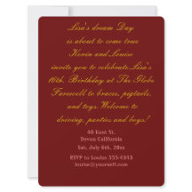 Seizième invitation anniversaire.