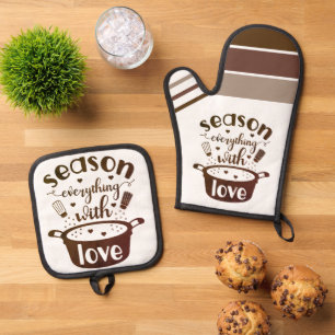 Seizoen alles met liefde ❤️ ovenwant & pannenlap set