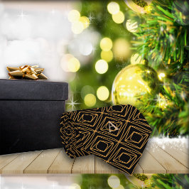 Seizoen Diamante Faux Gold op Zwart Stropdas