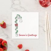 Seizoen Groeten Lamppost Bow Kerstvakantie Servetten (Insitu)