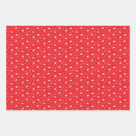 Seizoen Groeten Leuke Blauwe Sneeuwman Redbirds Inpakpapier Vel (Voorkant 2)