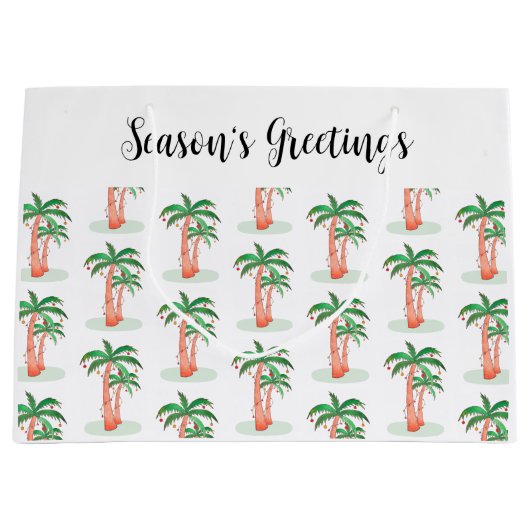 Seizoen Groeten Palm Tree Kerstmis Groot Cadeauzakje (Voorkant)