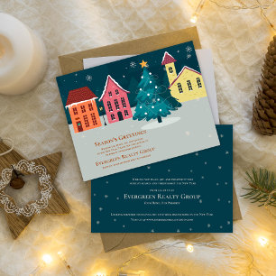 Seizoen Groeten Vastgoed Business Kerstmis Feestdagenkaart
