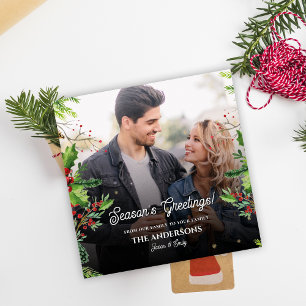 Seizoen Groetjes Foto Vakantie Kerst Kaart