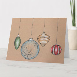 Seizoen Groetjes Kerstbol Vakantie Kaart