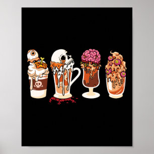 Seizoen Herfst Koffie Horror Film En Koffie Hallow Poster