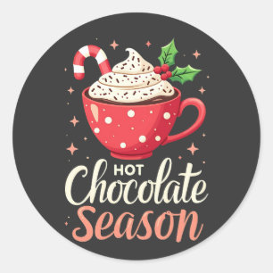 Seizoen Hete Chocolade Kerstliefhebbers  Ronde Sticker