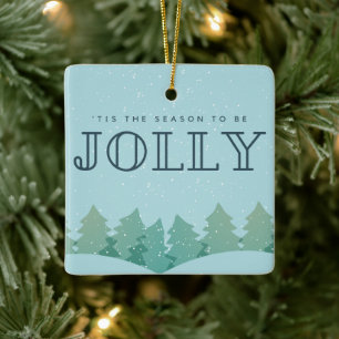 Seizoen is Jolly Photo Kerstmis Tree Keramisch Ornament