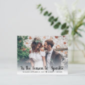 Seizoen om te fonkelen Verloofd Foto Vakantie Verl Aankondigingskaart (Staand voorkant)