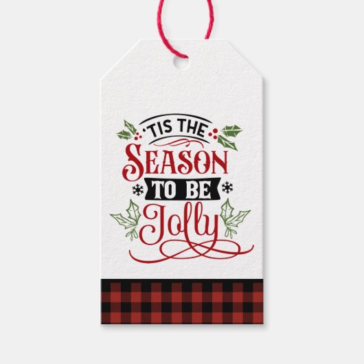 Seizoen om te zijn Jolly Christmas Pop Door Cadeaulabel (Voorkant)