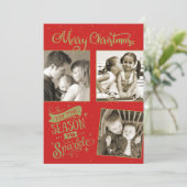 Seizoen op de speciale foto voor kerstfeestjes 3 feestdagenkaart (Staand voorkant)