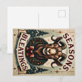 Seizoen van Bleatings - Feestelijke Geit Briefkaar Briefkaart (Voorkant / Achterkant)