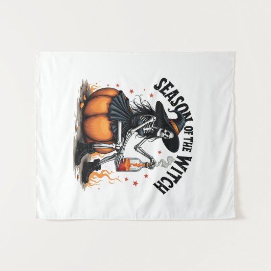 Seizoen van de Heks Eng Halloween Heks Wandkleed (Voorkant (horizontaal))